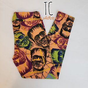 NWT LulaRoe Halloween/Frankenstein Leggings Size TC